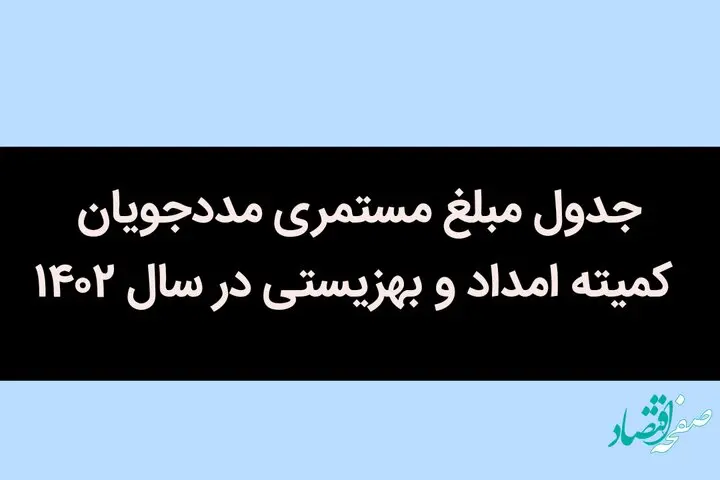 جدول مبلغ مستمری مددجویان کمیته امداد و بهزیستی در سال ۱۴۰۲ / یک خبر تازه