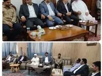 دیدار عیدانه جمعی از معاونان و مدیران سازمان منطقه آزاد قشم با علمای اهل سنت و مردم قشم