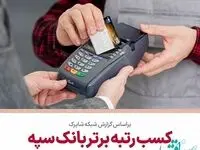 کسب رتبه برتر بانک سپه در تعداد تراکنش‌های شبکه پرداخت در خردادماه ‌سال جاری