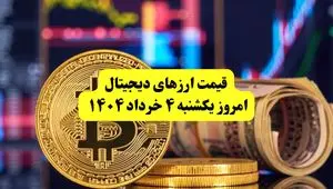 قیمت رمزارزها امروز یکشنبه ۴ خرداد ۱۴۰۴ به تومان + جدول دقیق | قیمت سولانا | قیمت بیت کوین | قیمت اتریوم 