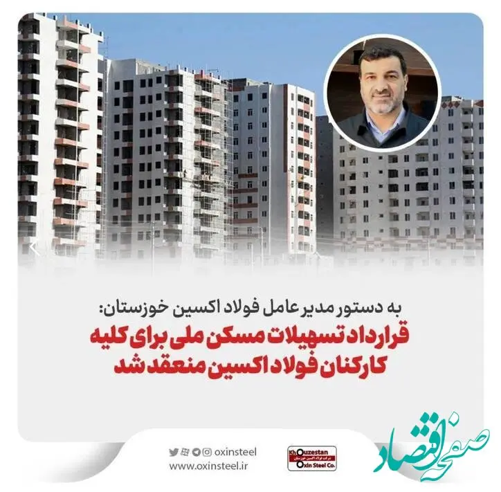 قرارداد تسهیلات مسکن کارکنان فولاد اکسین با بانک صادرات امضا شد