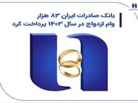 بانک صادرات ایران 83 هزار وام ازدواج در سال 1403 پرداخت کرد