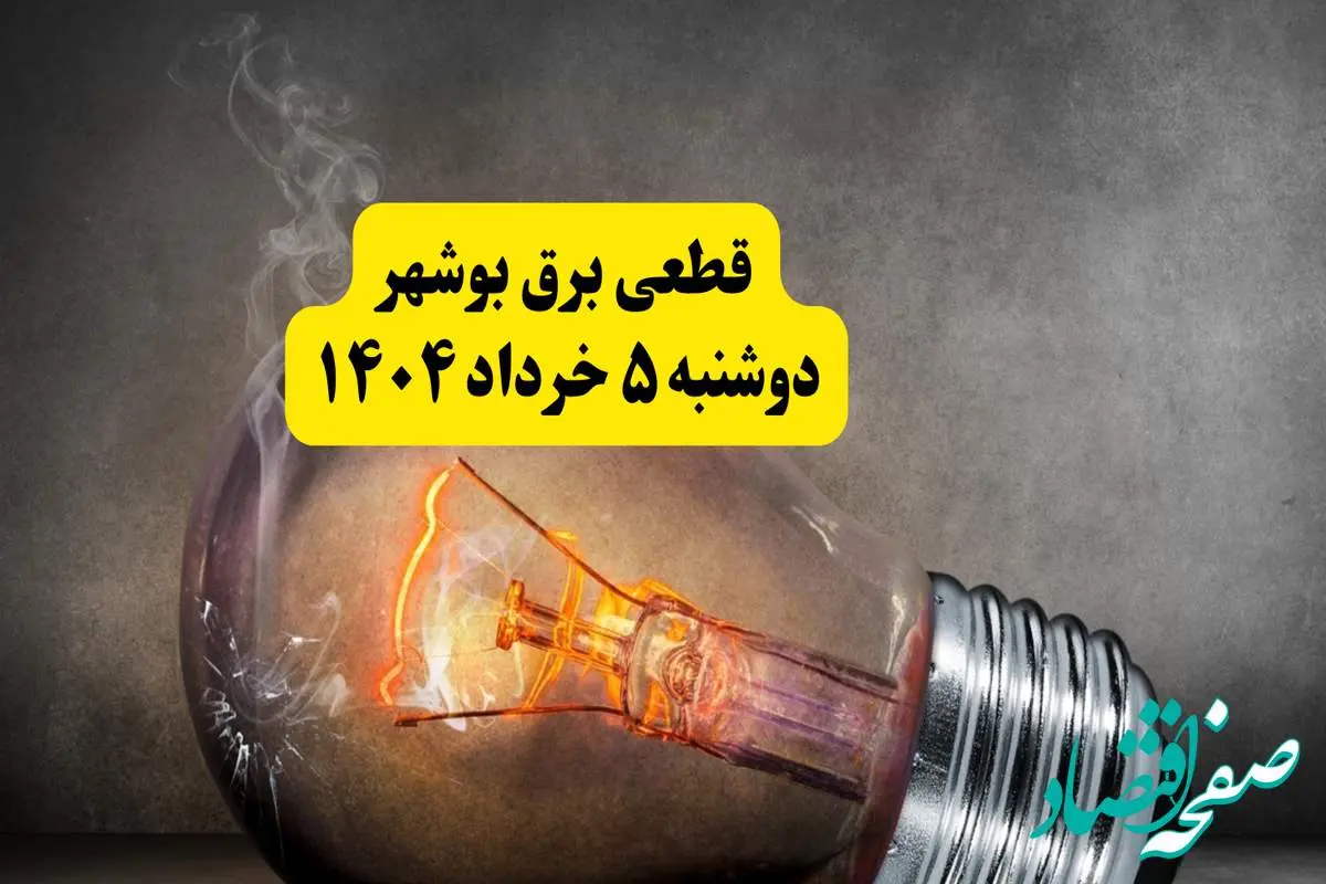 انتشار جدول زمانی قطع برق استان بوشهر فردا دوشنبه ۵ خرداد ۱۴۰۴ | برنامه قطع برق بوشهر فردا دوشنبه ۵ خرداد + ساعت قطعی برق شهرستان های استان بوشهر