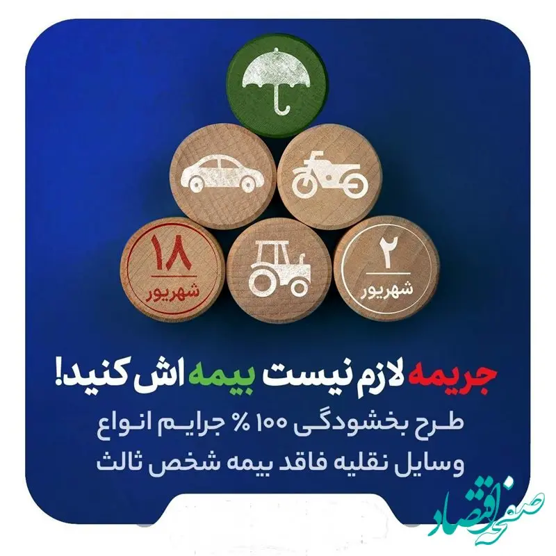 بیمه آسیا: صد درصد جرایم کلیه وسایل نقلیه موتوری زمینی فاقد بیمه‌نامه شخص ثالث به مدت ۱۷ روز بخشیده می‌شود