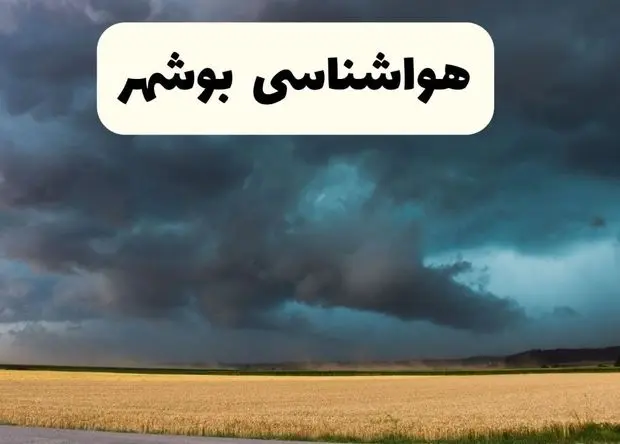 پیش‌ بینی وضعیت آب و هوا بوشهر فردا پنجشنبه ۶ فروردین ماه ۱۴۰۵ + پیش بینی هواشناسی بوشهر ۲۴ ساعت آینده + آب و هوای بوشهر