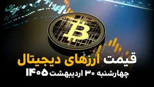 بازار ارزهای دیجیتال امروز چهارشنبه ۳۰ اردیبهشت ۱۴۰۵؛ بیت‌کوین و اتریوم در مسیر نوسان