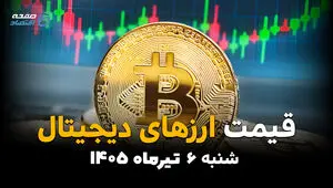 نبض بازار رمزارزها امروز چگونه می‌زند؟ | قیمت ارز دیجیتال شنبه 6 تیر 1405