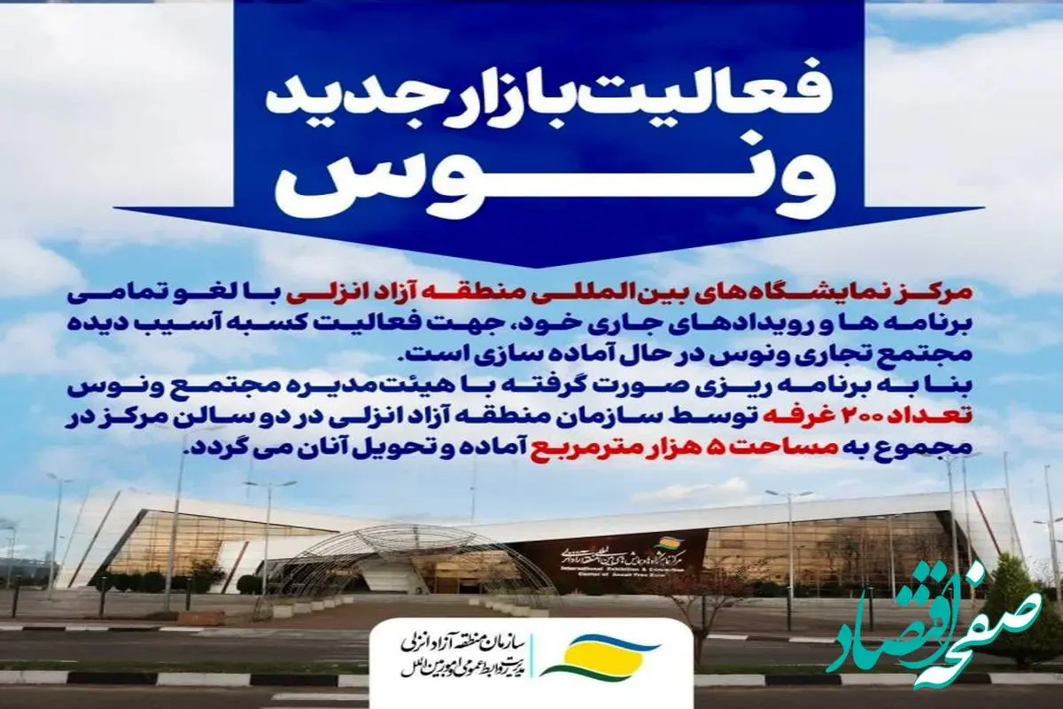 آغاز به‌کار بازار جدید ونوس در مرکز نمایشگاه‌های بین‌المللی منطقه آزاد انزلی