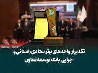 تجلیل از واحدهای برتر ستادی، استانی و شعب بانک توسعه تعاون