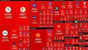 سقوط آزاد وال استریت؛ زیان ۲۰۰ میلیارد دلاری بازار سهام آمریکا در آغاز معاملات هفته