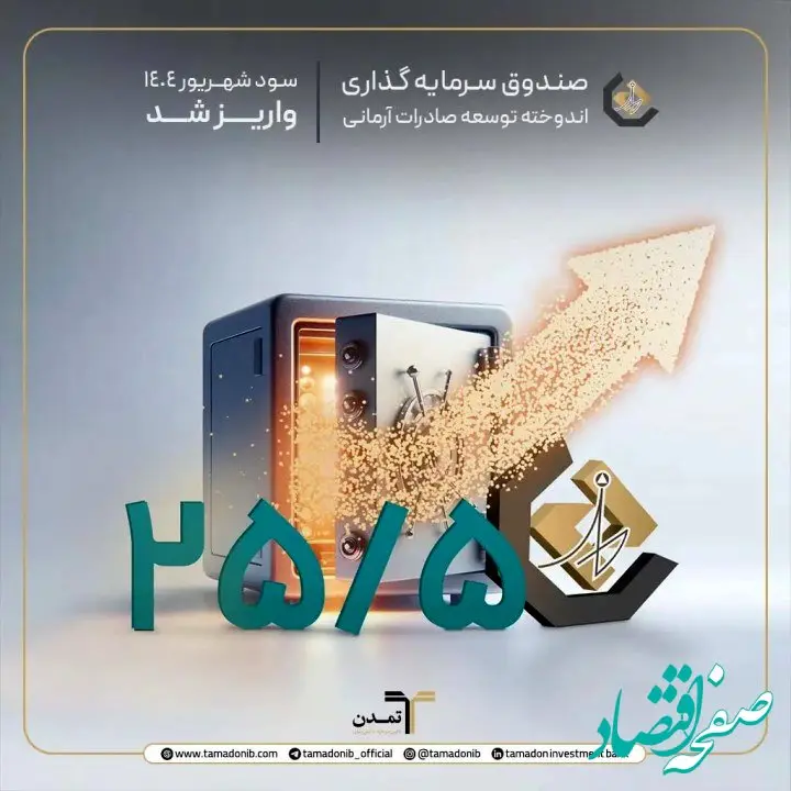 اعتماد پایدار سرمایه‌گذاران به صندوق اندوخته توسعه صادرات آرمانی با پرداخت سود ۲۵.۵ درصدی