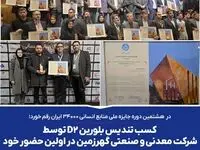 کسب تندیس بلورین D2 توسط شرکت معدنی و صنعتی گهرزمین در اولین حضور خود