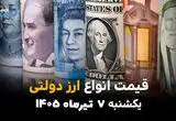 بانک مرکزی نرخ‌های جدید را منتشر کرد | قیمت ارز دولتی امروز یکشنبه 7 تیر 1405
