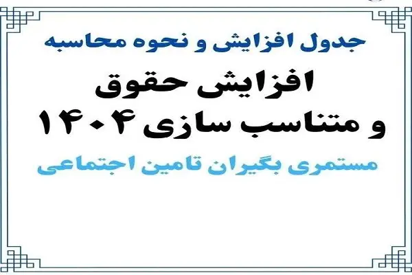 محاسبه افزایش حقوق و اعمال متناسب‌ سازی بازنشستگان و مستمری‌ بگیران تامین اجتماعی ۱۴۰۴ + ویدئو آموزشی 