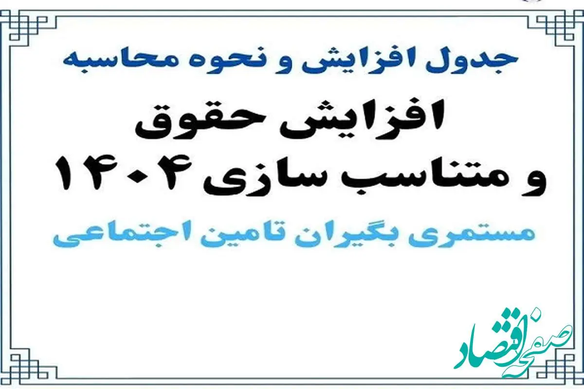 محاسبه افزایش حقوق و اعمال متناسب سازی بازنشستگان و مستمری بگیران تامین اجتماعی ۱۴۰۴ + ویدئو آموزشی