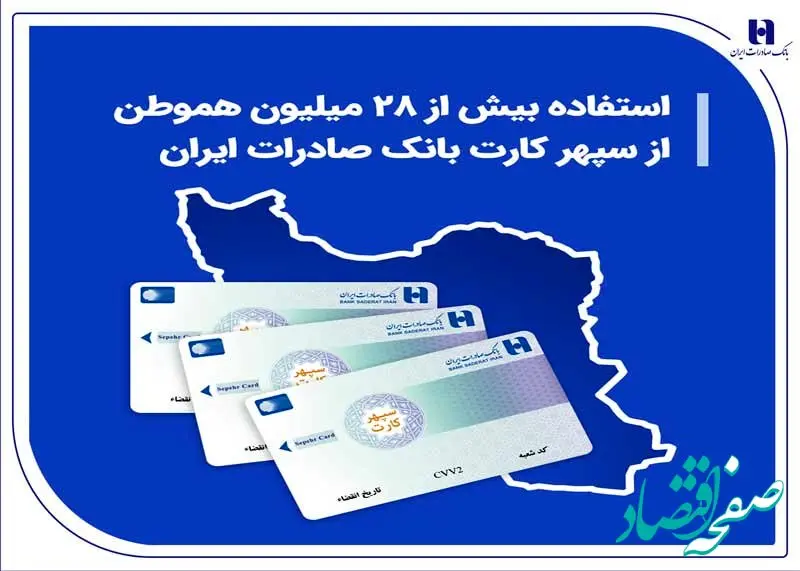 استفاده بیش از 28 میلیون هموطن از سپهر کارت بانک صادرات ایران