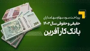 پرداخت سود سهام سال ۱۴۰۳ بانک کارآفرین