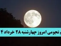 تقویم نجومی فردا چهارشنبه ۲۸ خرداد ۱۴۰۴ | تقویم همسران و ساعت سعد و نحس فردا چهارشنبه ۲۸ خرداد ۱۴۰۴