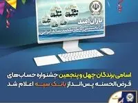 اسامی برندگان چهل و پنجمین جشنواره حساب‌های قرض‌الحسنه پس‌انداز بانک سپه اعلام شد