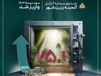 سود دی ماه 1403صندوق گنجینه زرین شهر پرداخت شد
