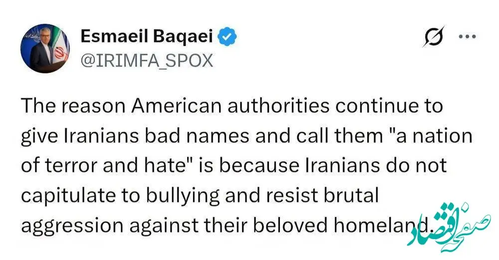 بقائی: ما در برابر قلدری سر خم نخواهیم کرد