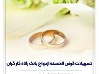 پرداخت بیش از 7.7۰۰ میلیارد ریال تسهیلات ازدواج در مهر ماه سال جاری