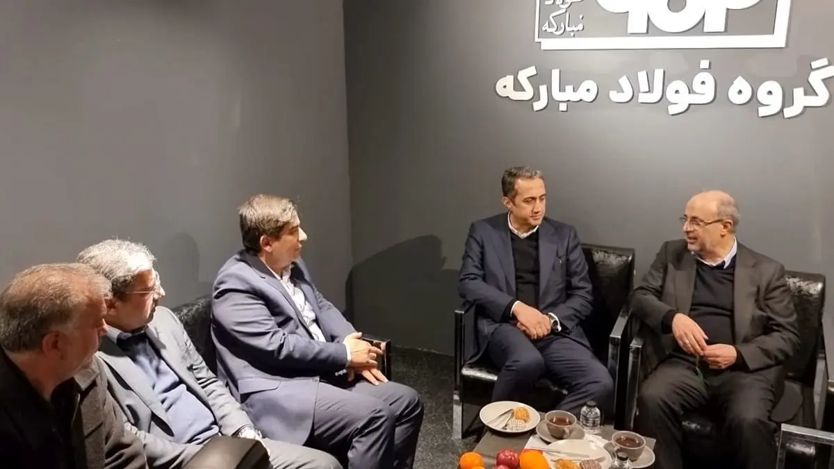 بازدید محمد آقاجانلو و وجیهاله جعفری از غرفه فولاد مبارکه در نمایشگاه اوراسیا