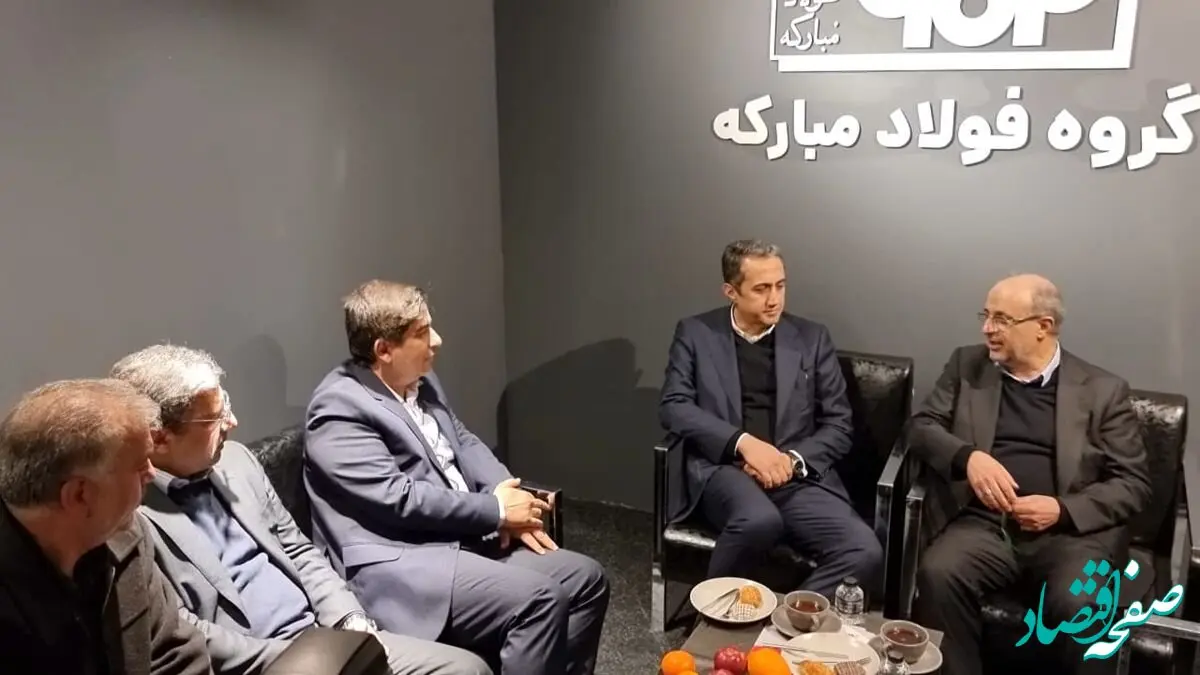 بازدید محمد آقاجانلو و وجیه‌اله جعفری از غرفه فولاد مبارکه در نمایشگاه اوراسیا