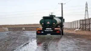 پاشش محلول تثبیت‌کننده خاک برای کنترل گرد و غبار در شرکت آهن و فولاد ارفع