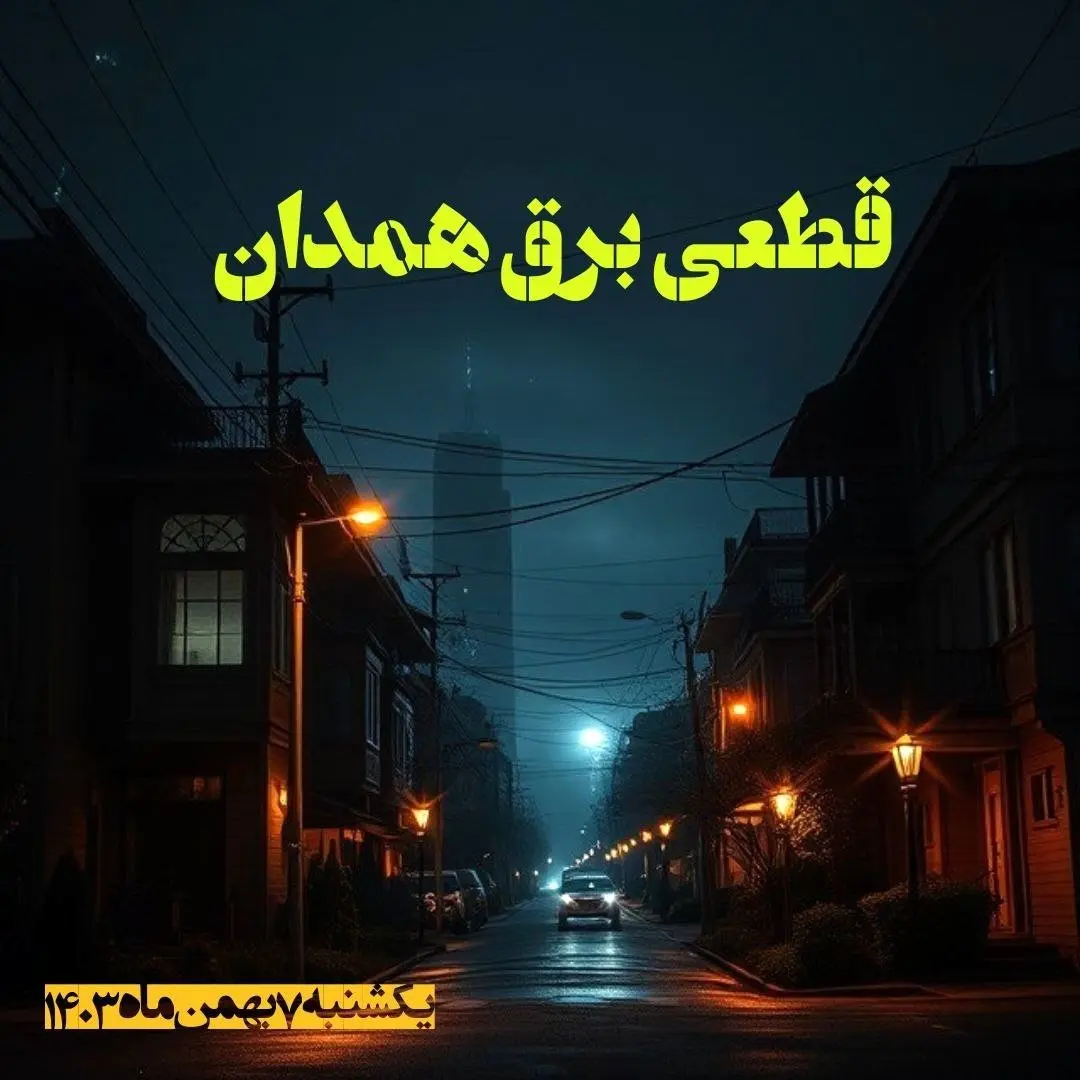 زمان قطعی برق همدان یکشنبه ۷ بهمن ماه ۱۴۰۳ اعلام شد | جدول خاموشی برق همدان ۲۴ ساعت آینده