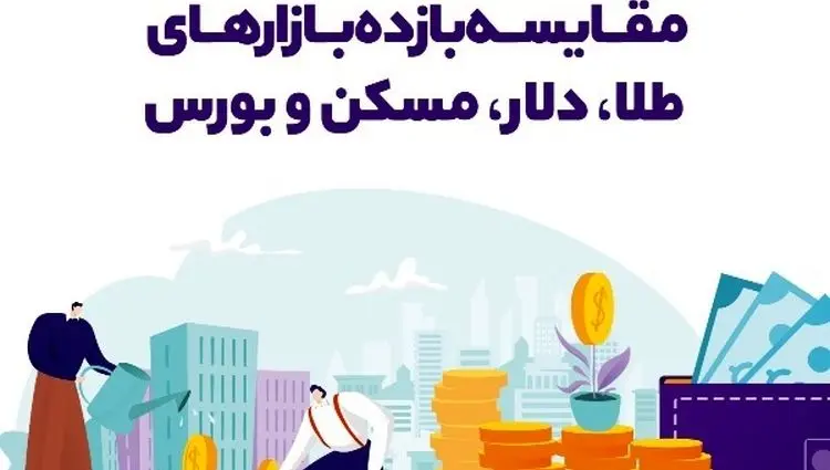 مقایسه بازده بازارهای طلا، دلار، مسکن و بورس