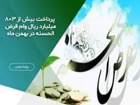 پرداخت بیش از ۸۰۳ میلیارد ریال وام قرض الحسنه در بهمن ماه