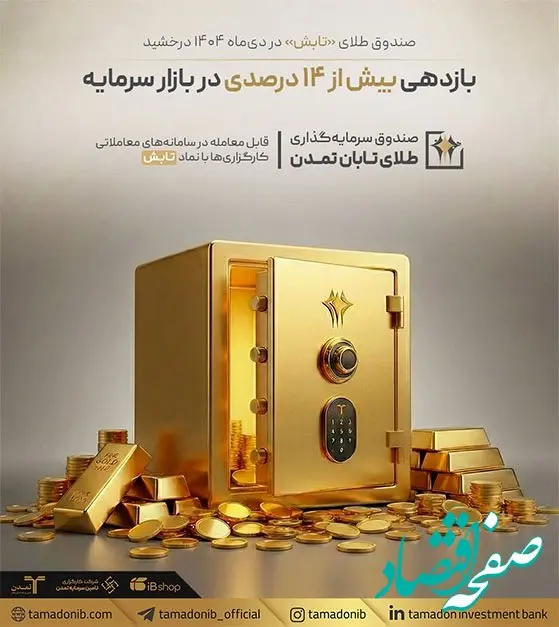 صندوق طلای «تابش» در دی‌ماه ۱۴۰۴ درخشید؛ بازدهی بیش از ۱۴ درصدی در بازار سرمایه