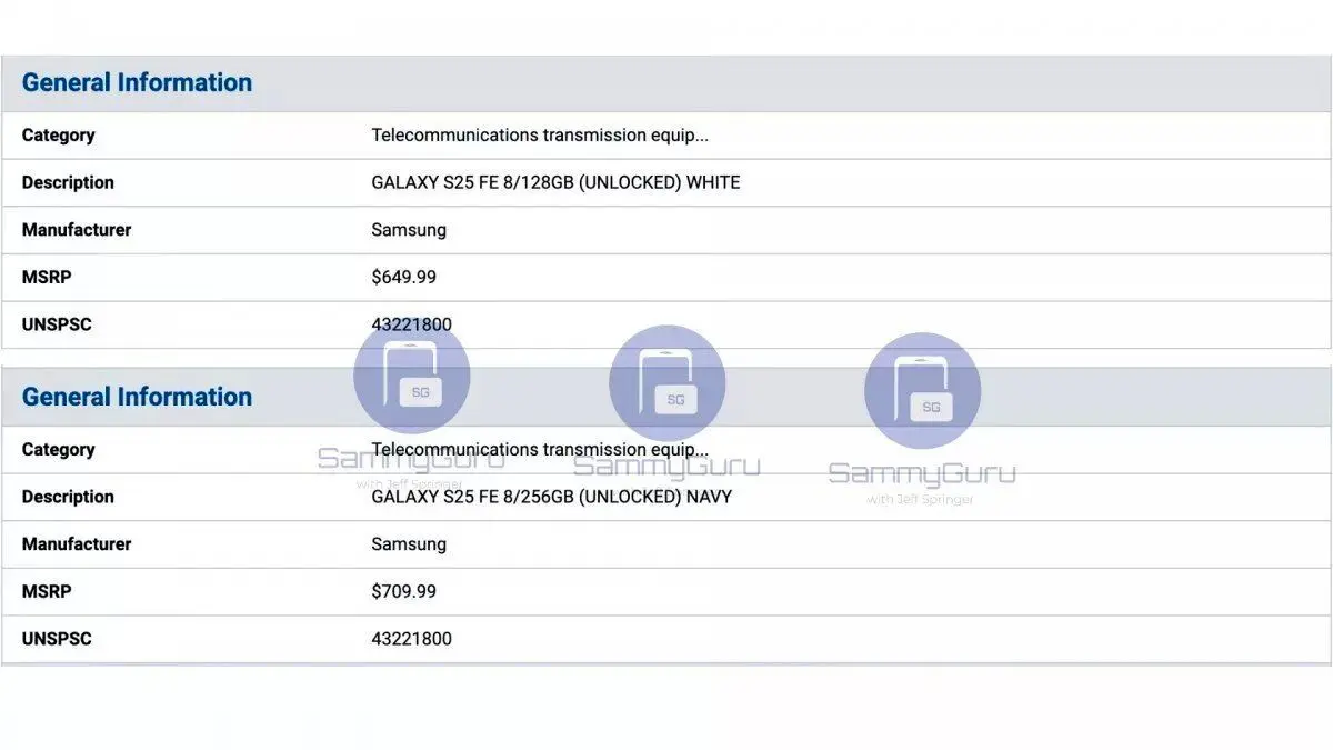 قیمت گوشی سامسونگ گلکسی «S25 FE»‌ در آمریکا چقدر است؟