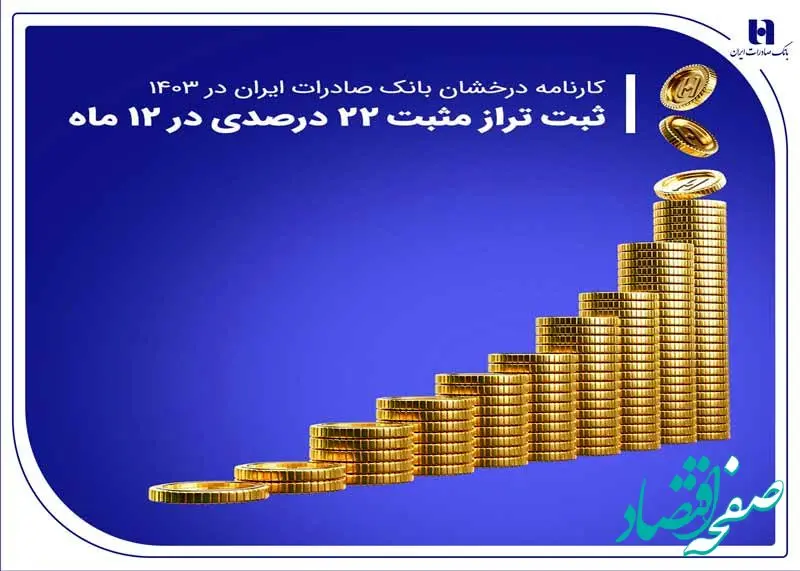 کارنامه درخشان بانک صادرات ایران در ۱۴۰۳ / ثبت تراز مثبت 22 درصدی در 12 ماه