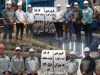 ثبت رکوردهای تولید ماهانه در شرکت نورد فولاد زرین شهرکرد