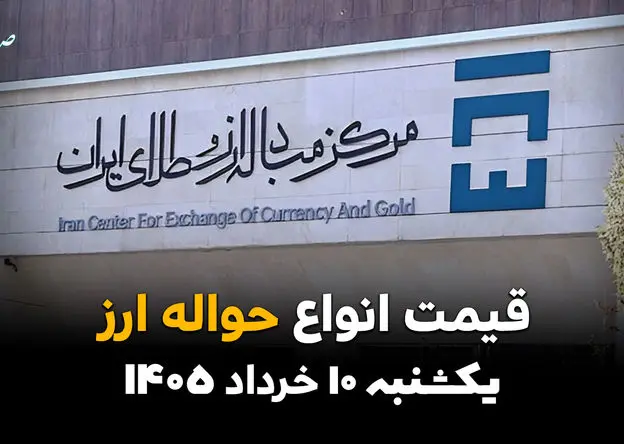 قیمت حواله دلار امروز یکشنبه ۱۰ خرداد ۱۴۰۵ چقدر شد؟ 