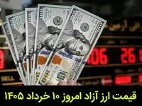 قیمت ارز آزاد امروز یکشنبه ۱۰ خرداد ۱۴۰۵ + جدول قیمت