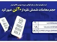 عبور حجم معاملات از مرز ۲۰ تن