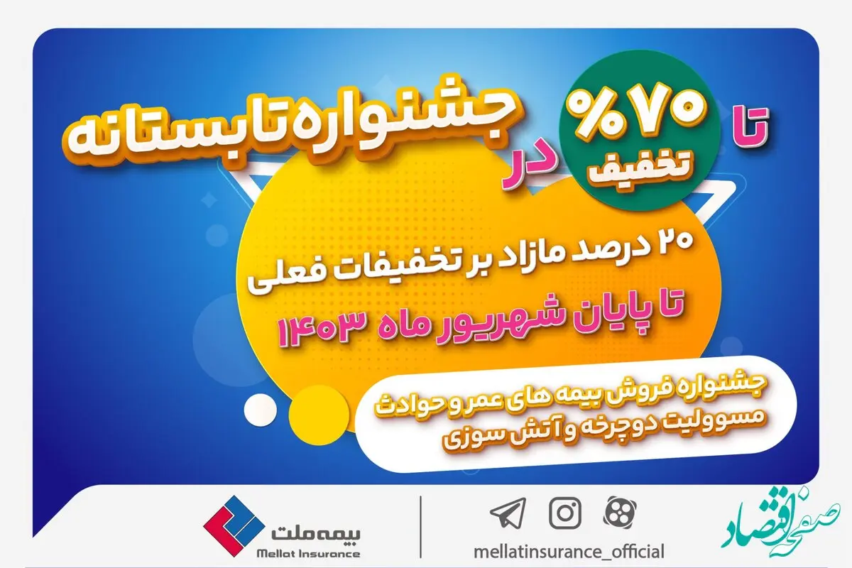 جشنواره تابستانی بیمه ملت با تخفیف‌های ویژه آغاز شد