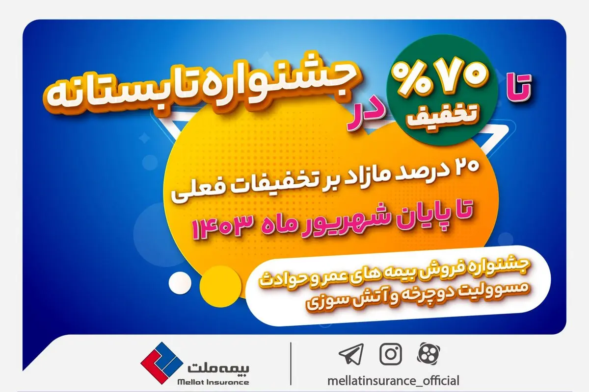جشنواره تابستانی بیمه ملت با تخفیفهای ویژه آغاز شد