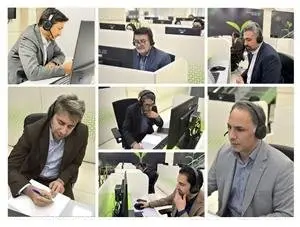 مدیران ارشد بانک قرضالحسنه مهر ایران در مرکز ارتباط با مشتریان پاسخگوی مشتریان هستند