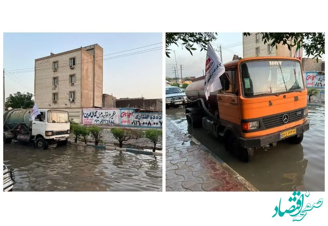 رفع بخشی از آبگرفتگی‌های اهواز با امکانات فولاد اکسین