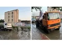 رفع بخشی از آبگرفتگی‌های اهواز با امکانات فولاد اکسین