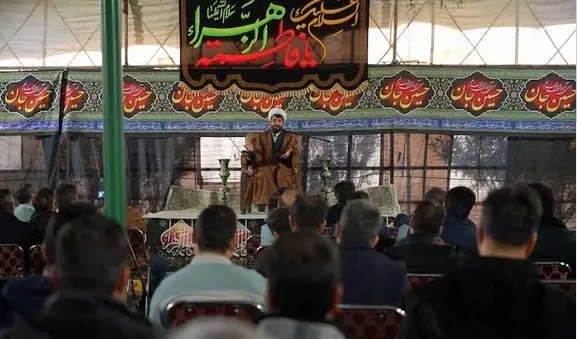 مراسم عزاداری شهادت حضرت زهرا(س) در خیمه عزای فاطمی شرکت آهن و فولاد ارفع