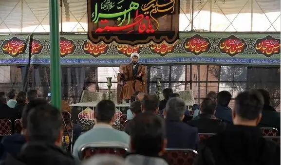 مراسم عزاداری شهادت حضرت زهرا(س) در خیمه عزای فاطمی شرکت آهن و فولاد ارفع