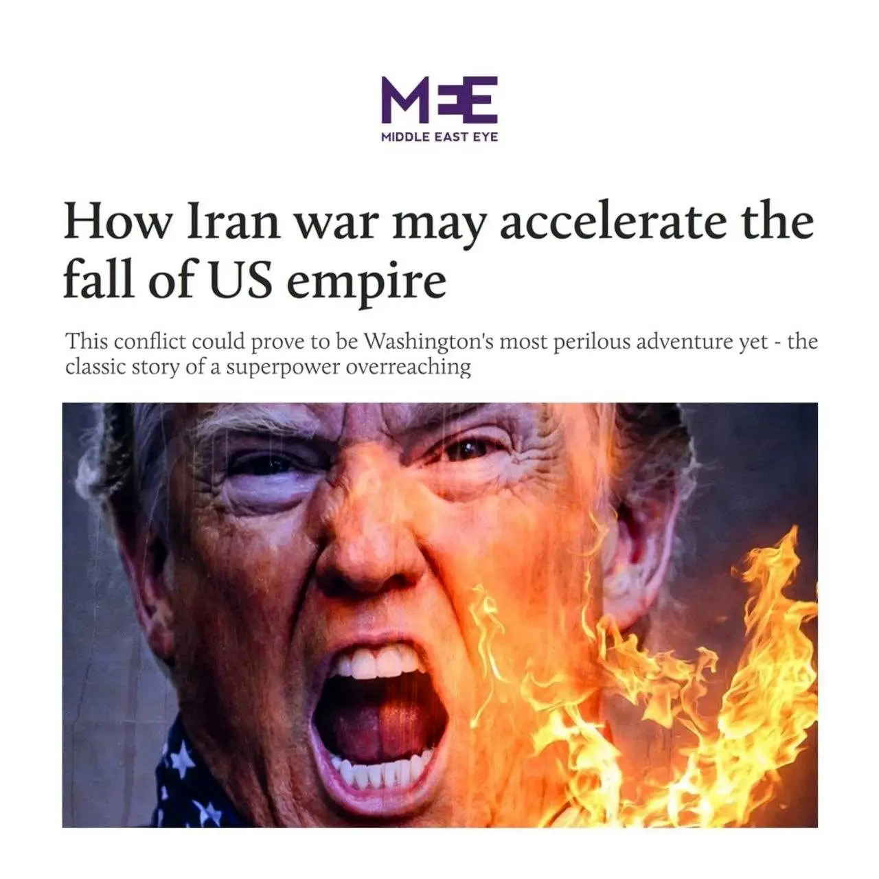 میدل ایست آی: جنگ با ایران می‌تواند سقوط امپراتوری آمریکا را سرعت بخشد