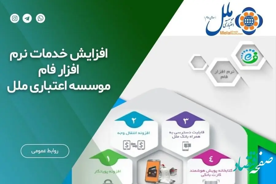 افزایش خدمات نرم افزار فام موسسه اعتباری ملل