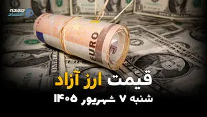 اینفوگرافی | قیمت ارزهای آزاد امروز شنبه ۷ شهریور ۱۴۰۵؛ دلار و یورو گران شدند