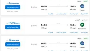 قیمت بلیط هواپیما تهران-دبی، امروز چهارشنبه ۱۲ اردیبهشت ماه ۱۴۰۳